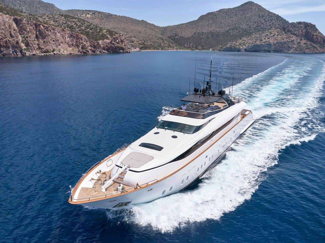 Luxury crewed motor yacht Mamma Mia. Luxury yacht charter Greece.