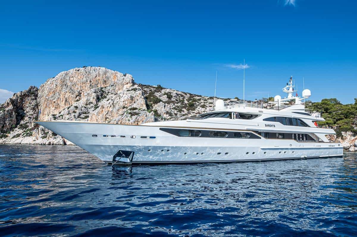 Barents motor yacht. Yacht charter Greece with crew. Barents yacht charter price.